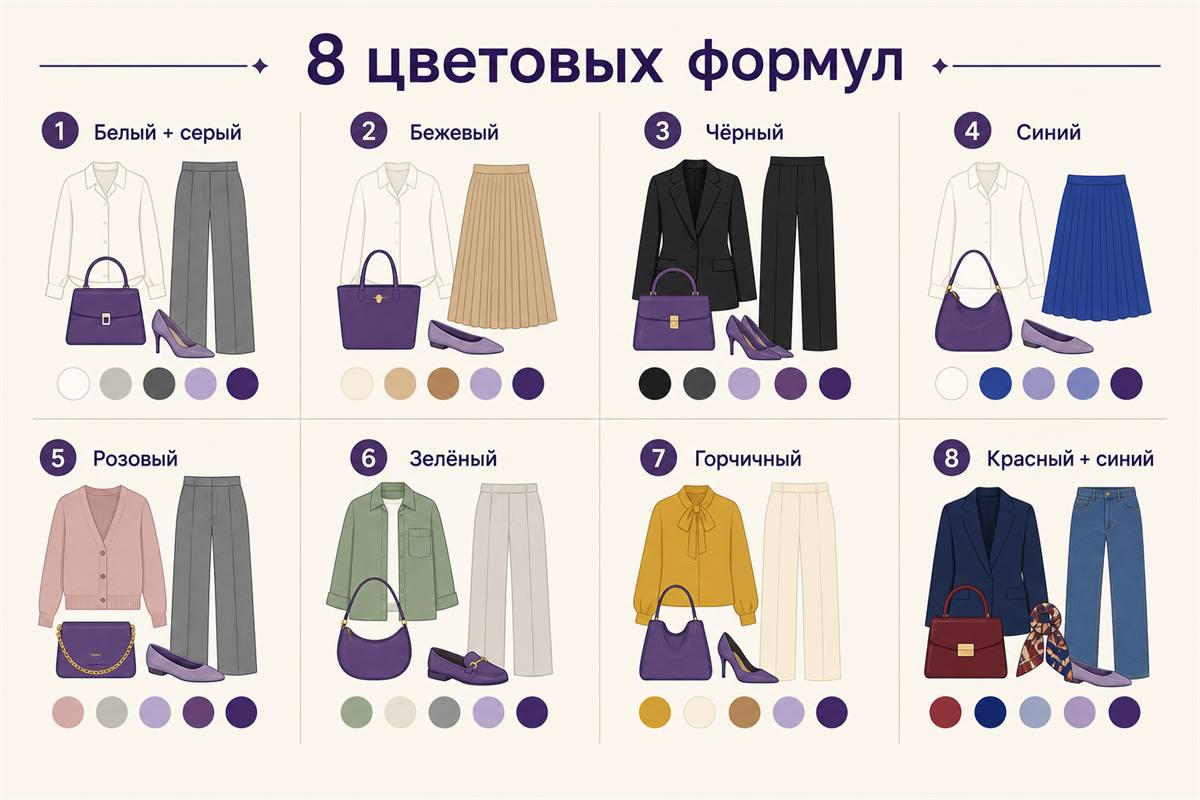 Начните с нейтральной формулы, затем переходите к родственным и контрастным цветам.