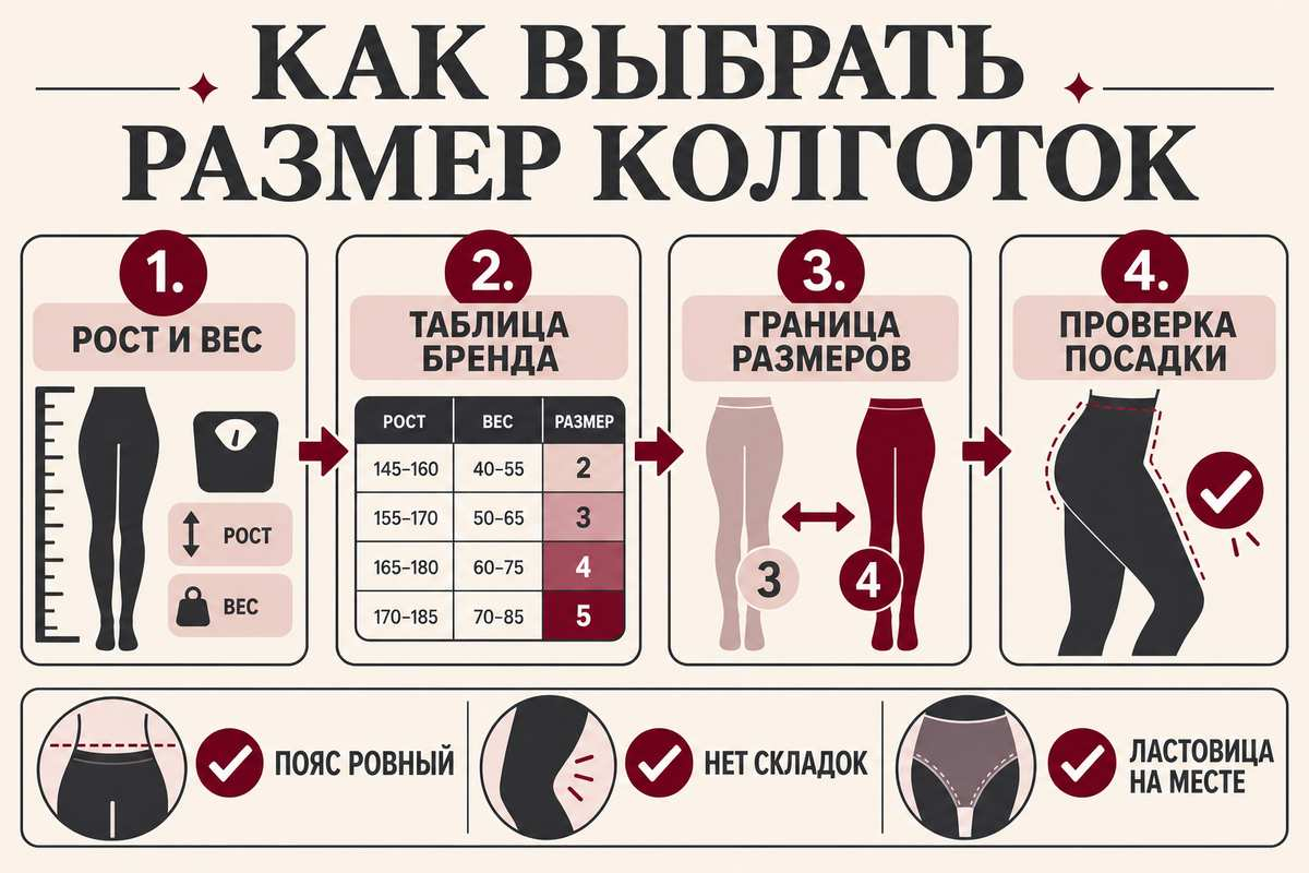 Четыре шага: параметры, таблица бренда, пограничное значение и примерка.
