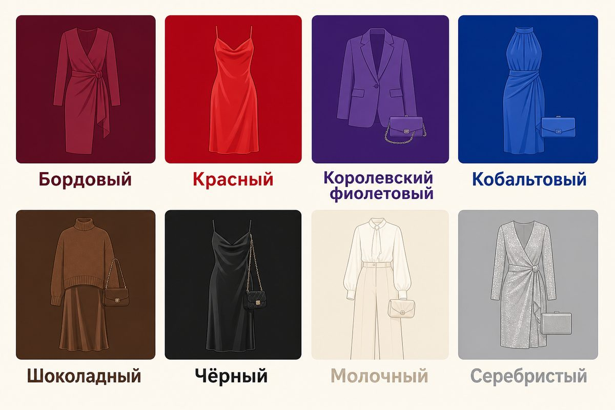 Палитра FW26/27 соединяет насыщенные акценты с тёмной и светлой базой.