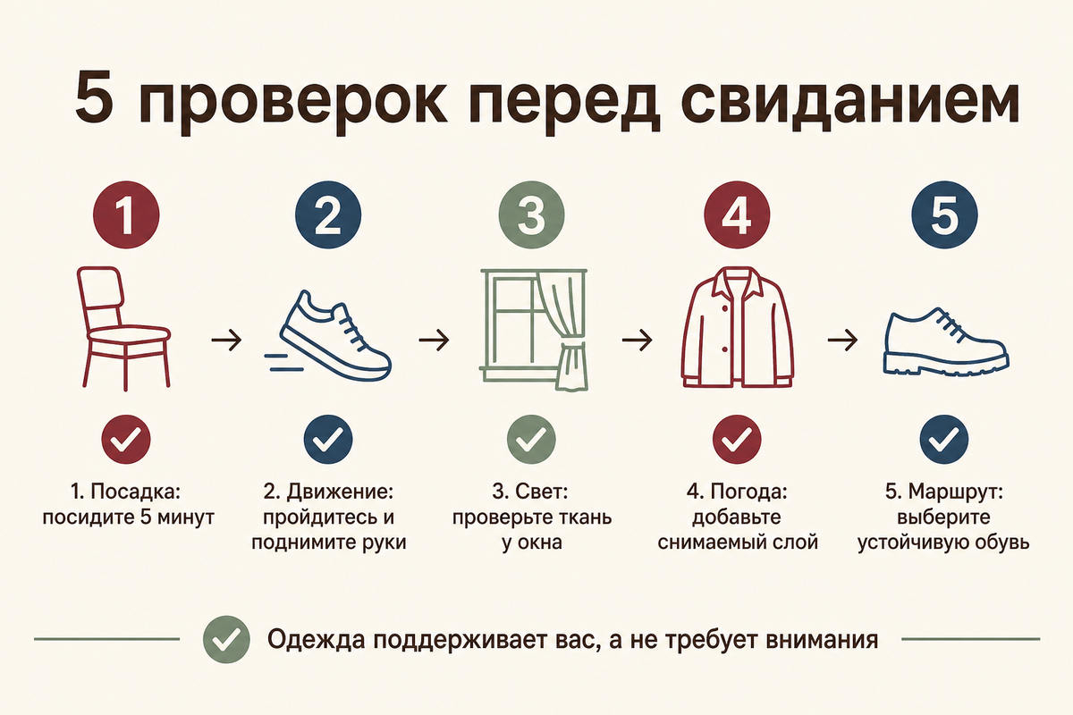 Финальная проверка: посадка, движение, свет, погода и маршрут.