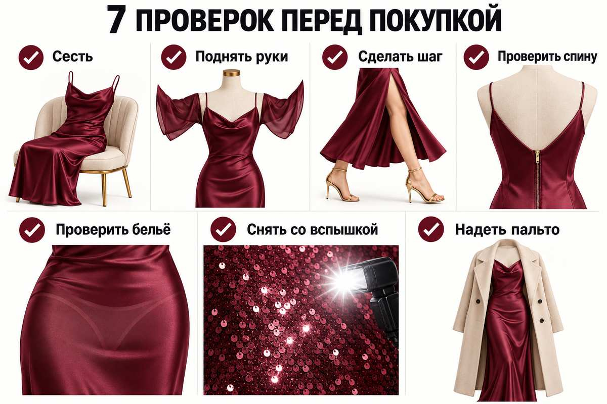 Наглядный чек-лист помогает проверить посадку в движении, сидя и под вспышкой.