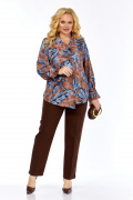 Элль-стиль 2398/2  коричневый_голубой_принт