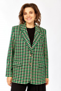 Rishelie 1014 клетка_чёрный+ярко-зелёный+бежевый