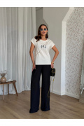 Dilana VIP 2139 молочная_блуза+черные_брюки