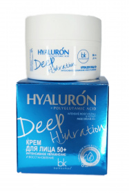 Крем для лица,Belkosmex HYALURON Deep Hydration Крем для лица 50+