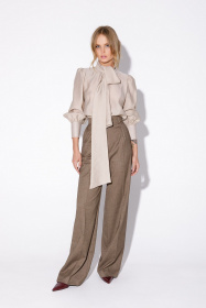 Блуза, Брюки,PiRS 5495 бежевый+коричневый