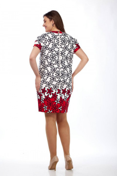 Платье Lady Style Classic 1075 молочный_с_красным - фото 3
