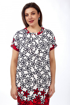 Платье Lady Style Classic 1075 молочный_с_красным - фото 2
