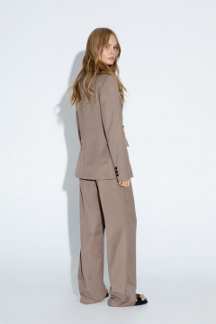 Брюки-палаццо бежевые с высокой посадкой из вискозы PiRS 4650 бежевый - фото 1