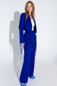 Брюки палаццо из текстиля с высокой посадкой PiRS 4654 василек - фото 4