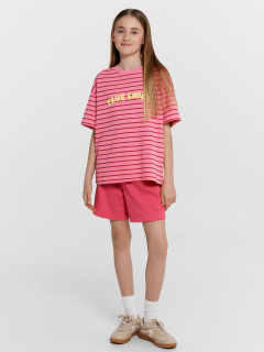 Футболка, шорты Mark Formelle 197728/24-33068ПП-7 полоска_на_розовом_саше_маджента_3_сл_на_пол - фото 1