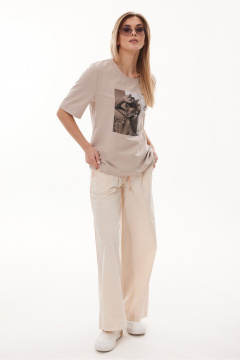 Футболка NiV NiV fashion 421 бежевый - фото 2