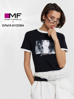 Футболка Mark Formelle 112936/24-33056П-5 черный_печать_3_сл_на_пол - фото 4