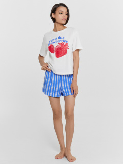 Футболка, шорты Mark Formelle 592536/24-33963ПК-5 белый_полоска_на_лазурном_3_сл_на_пол - фото 2