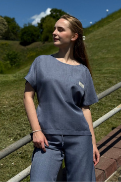 Блуза LIZET М_476 синий - фото 1