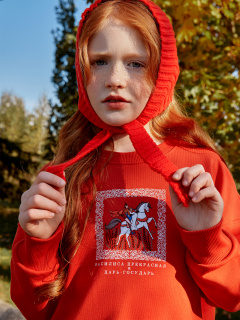 Свитшот Mark Formelle 127897/1/24-30077П-7 алый_закат_печать_3_сл_на_пол - фото 4