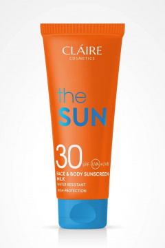 Молочко для тела Claire Cosmetics THE SUN Солнцезащитное увлажняющее молочко для лица и тела - фото 1