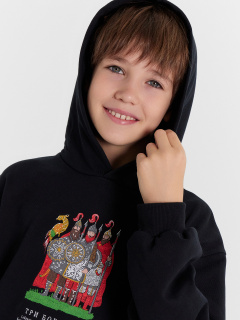 Худи Mark Formelle 123445/24-30070П-7 черный_печать_3_сл_на_пол_3_сл_на_спинке - фото 5