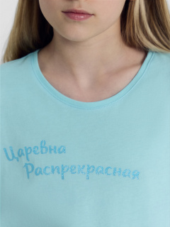Футболка, шорты Mark Formelle 567727/24-26916ПП-0 нежно_голубой_короны_на_лазурном_3_сл_на_пол - фото 3
