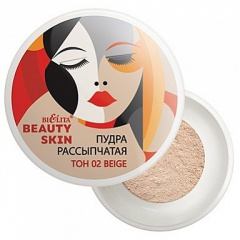 Пудра Belita Пудра рассыпчатая, тон 02 beige , "Beauty Skin", страна происх.- Китай - фото 1