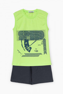 Майка, шорты Bell Bimbo 210520 салат/т.синий - фото 1