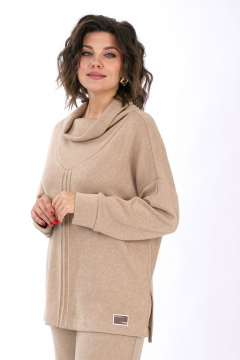 Блуза, брюки Alani Collection 2446 бежевый - фото 4