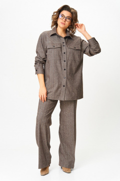 Брюки, рубашка AVA fashion М-155 коричневый - фото 3