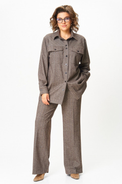 Брюки, рубашка AVA fashion М-155 коричневый - фото 1