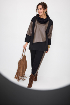 Брюки, туника ElPaiz 1305 черный_с_коричневым - фото 2
