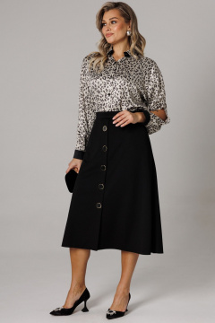Блуза, юбка Anastasia 1306 платина/черный - фото 3
