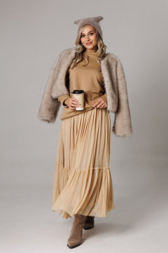 Джемпер, юбка Anastasia 1295 карамельный - фото 4