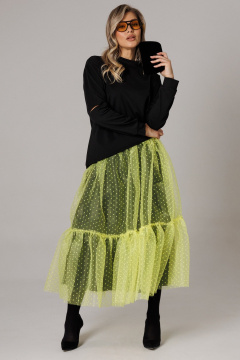 Джемпер, юбка Anastasia 1298 черный/лимонный - фото 4