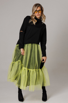 Джемпер, юбка Anastasia 1298 черный/лимонный - фото 3