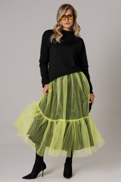 Джемпер, юбка Anastasia 1298 черный/лимонный - фото 2