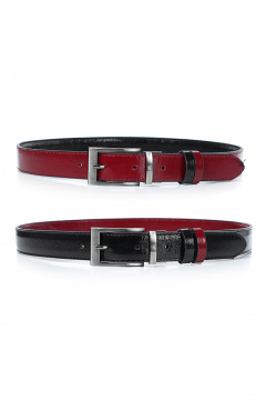 Ремень Galanteya 21818.25с2231к45 2р черный/бордо - фото 4