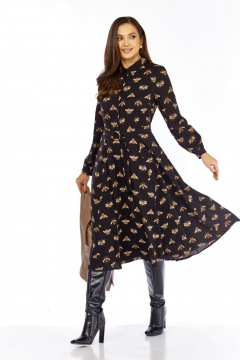 Жилет, платье Милора-стиль 1380/1 черный+капучино_пчелы - фото 2
