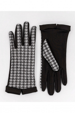 Трикотажные женские перчатки с бархатной отделкой на демисезон ACCENT 1108б черный - фото 1