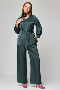Блуза, брюки Мишель стиль 1160-1 изумрудный - фото 3