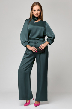 Блуза, брюки Мишель стиль 1160-1 изумрудный - фото 1