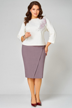 Туника, юбка Мишель стиль 1340 молочно-кофейный - фото 3