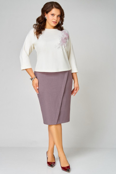 Туника, юбка Мишель стиль 1340 молочно-кофейный - фото 2