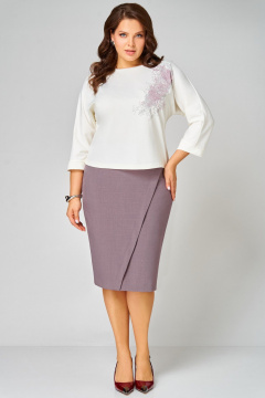 Туника, юбка Мишель стиль 1340 молочно-кофейный - фото 1
