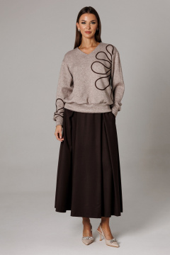 Джемпер, юбка Ларс Стиль 1172 бежево-коричневый - фото 5