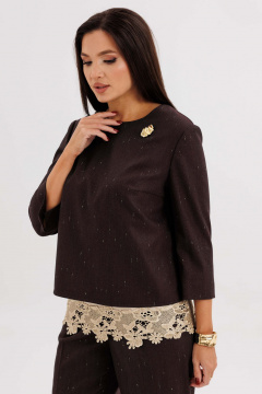 Брюки, топ Fantazia Mod 5318 шоколадный - фото 2