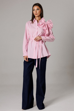Блуза, брюки Ларс Стиль 1177 розовый-синий - фото 1