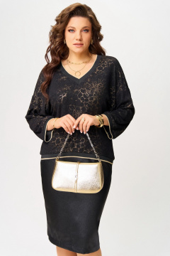 Джемпер, юбка Fita 3151 черно-золотистый - фото 2