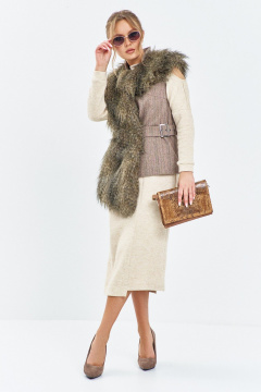 Жилет Euromoda 657 коричневый - фото 4