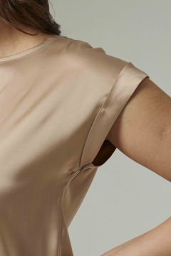 Бежевая офисная блузка из полиэстера и эластана Панда ПА-459340 бежевый - фото 3