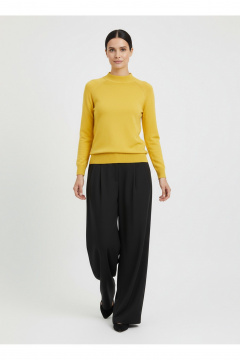 Демисезонный вязаный свитер прямого силуэта с воротником-стойкой Полесье С3316-15 5С1754-Д43 158,164 соломенный - фото 3