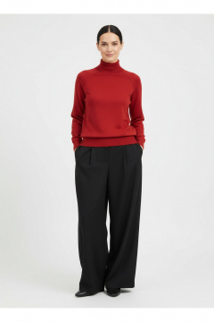 Демисезонный вязаный свитер с регланом и двойной стойкой Полесье С3316-15 5С1754-Д43 158,164 красный_минерал - фото 1